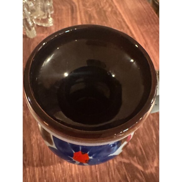 Vintage Hand-Painted Folk Art Pottery – Pitcher & Basket Set - Picture 6 of 14